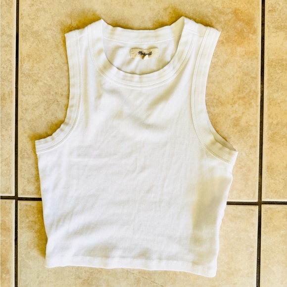Madewell Tops - Madewell White Ribbed Tank Top